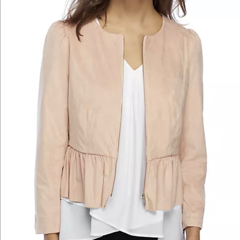 NWT Velvet Pink Ruffle Jacket